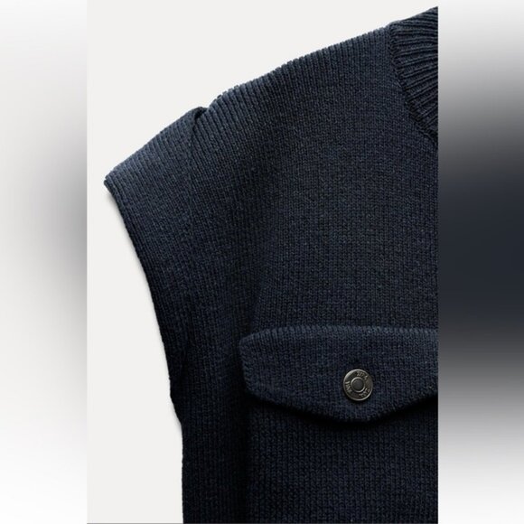 ZARA OVERSIZED KNIT VEST - Picture 7 of 7